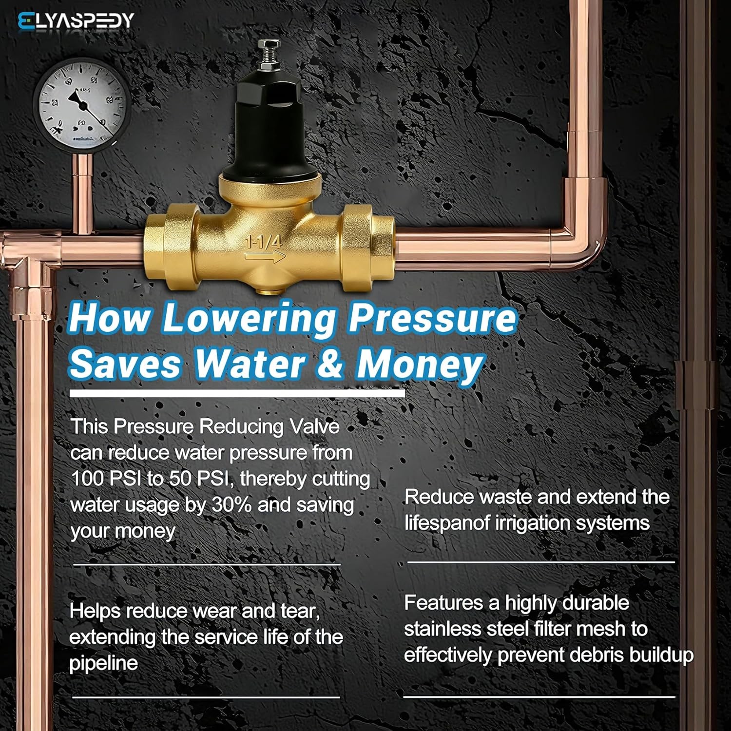 1-1/4" 114-NR3XL Pressure Reducing Valve Compatible with Zurn For Water Supply