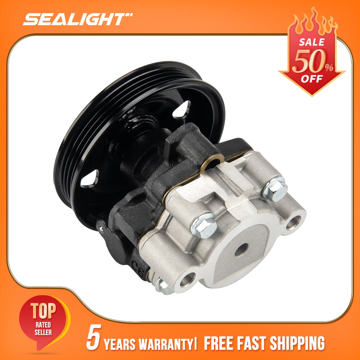 Power Steering Pump with Pulley for 2004-2006 Toyota Sienna Aluminum Iron 215362