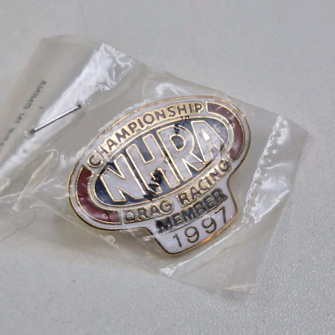 VTG 1997 NHRA CHAMPIONSHIP DRAG RACING MEMBER HAT LAPEL PIN 1997 NIP