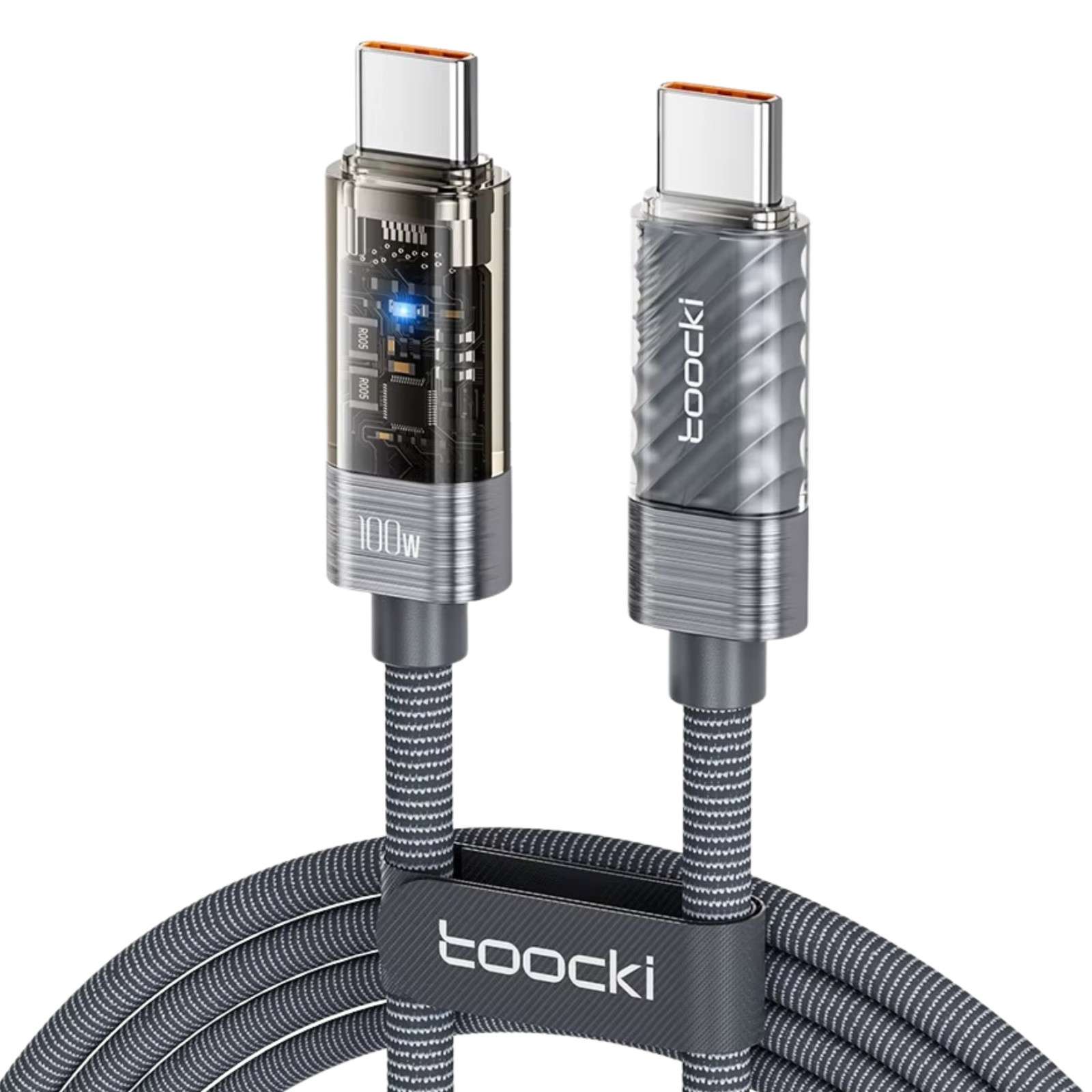 120W 4-Port USB-C PD Fast Charger US Plug + Toocki 100W USB-C Cable 1m Set