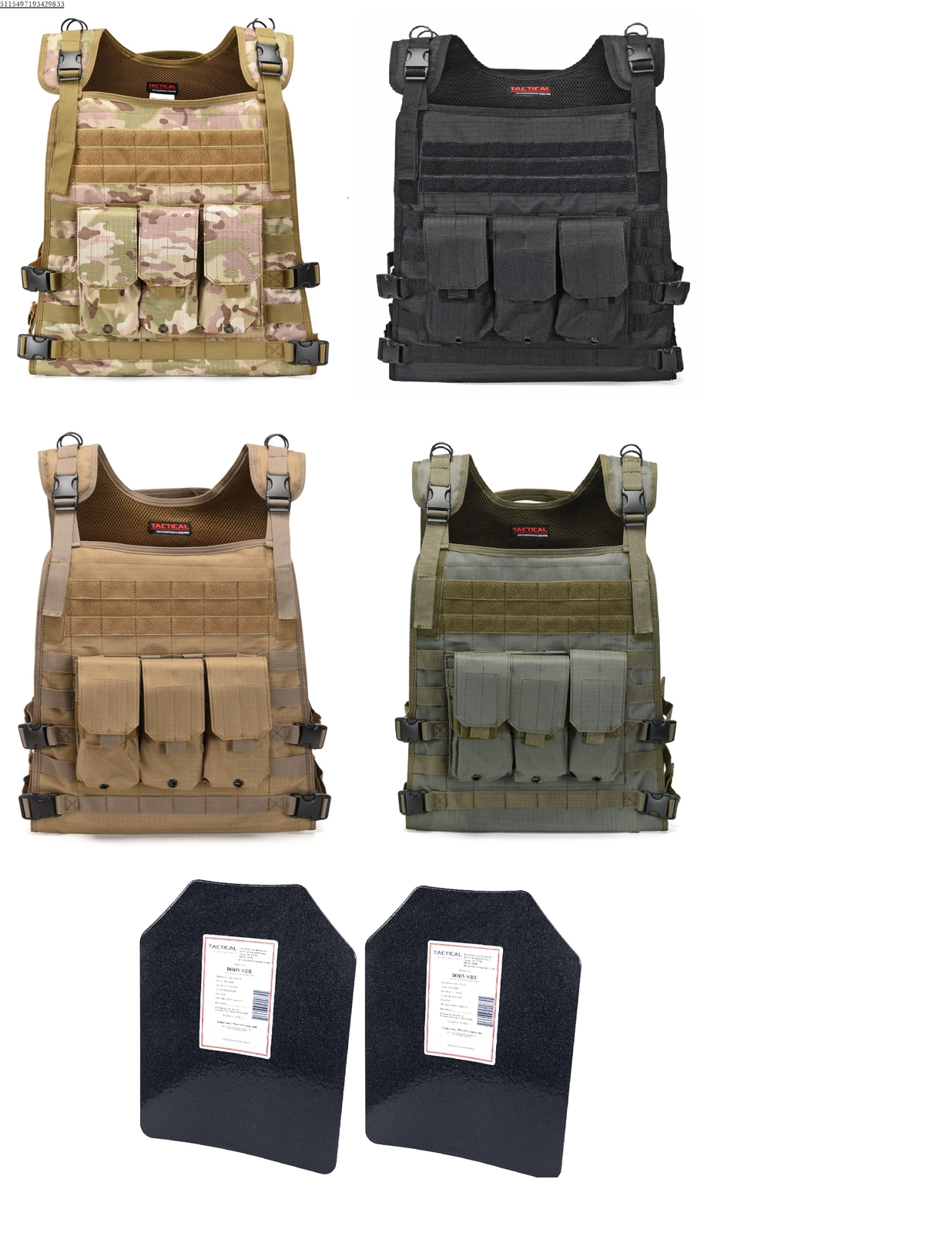 Tactical Scorpion Gear Level III+ / AR500 Body Armor Plates Wildcat Molle Vest