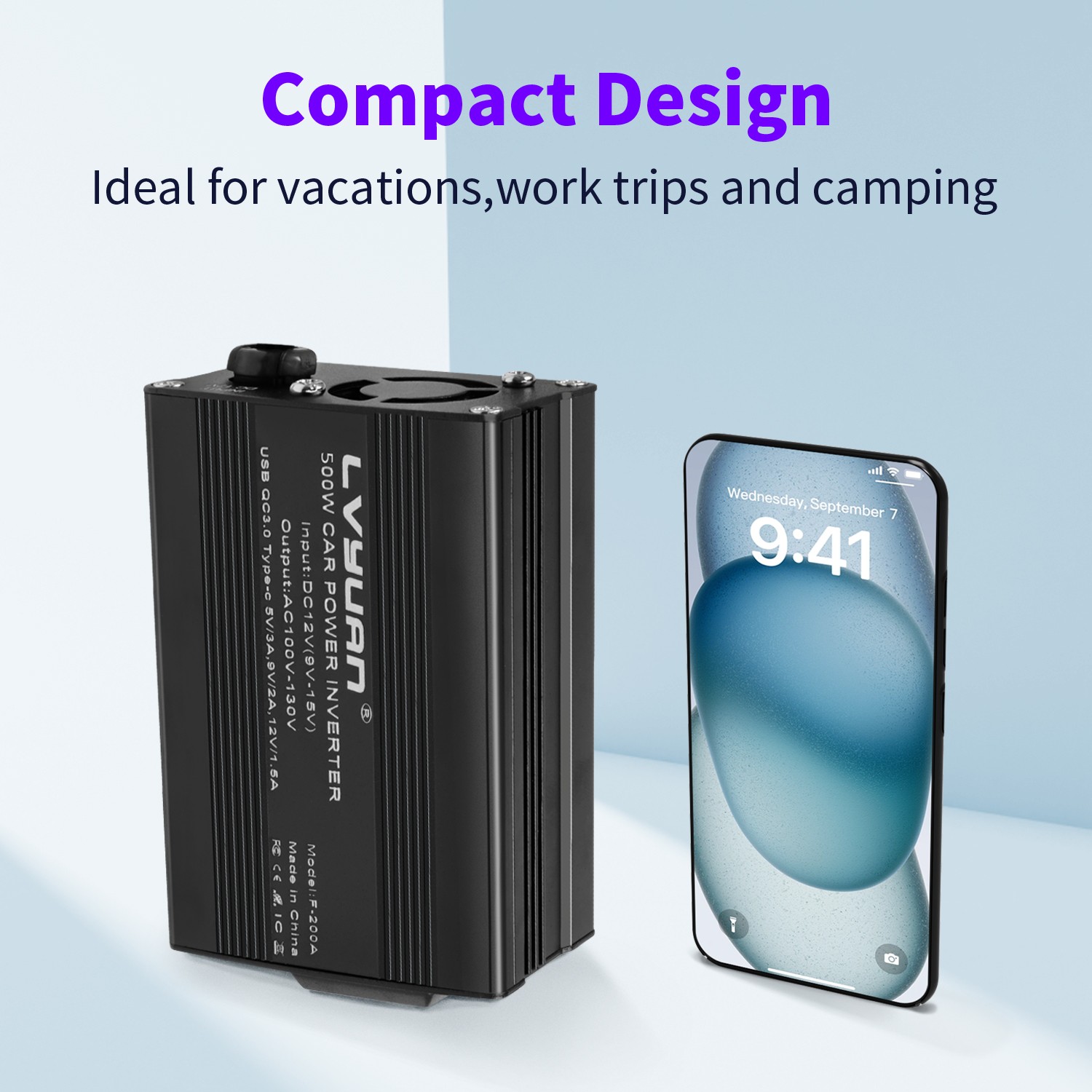 500W Power Inverter DC 12V to 110V AC Car Plug Adapter Outlet Converter for Car