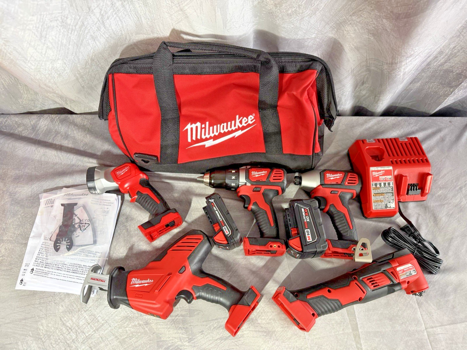 MILWAUKE 2694-25 18V Lithium-Ion Cordless Combo Kit (5-Tool) with (2) Batteries