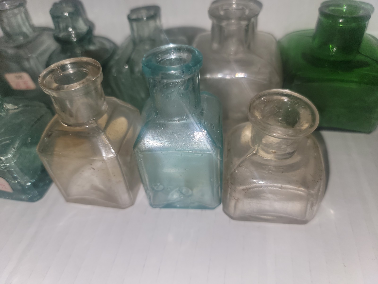 Lot Of 16 Antique Ink Bottles- Free Shipping