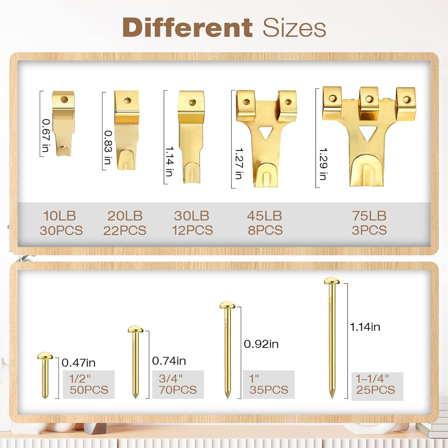 322Pcs Picture Hanging Kit, Professional Picture Hangers with Hooks, Nails, Wire