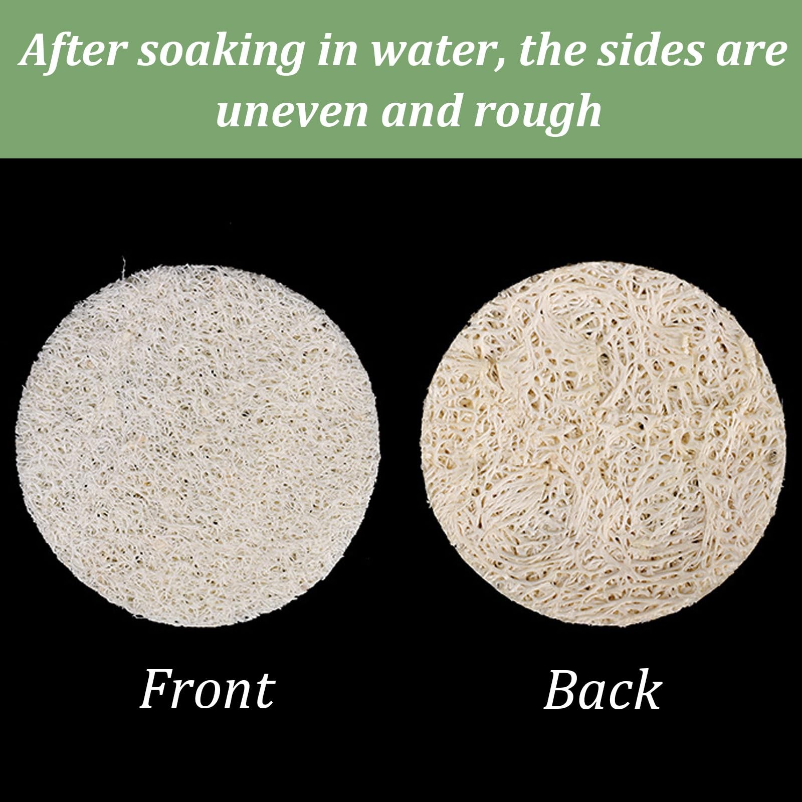 Nogeqi 20 Pcs Natural Loofah Sponge Pads for 1 Count (Pack of 20), Beige