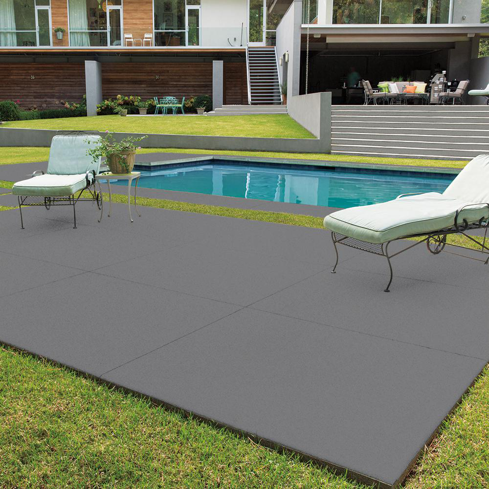 1 Gal Concrete Floor Paint Coating Gray Granite Non-Slip Garage Driveway Patio