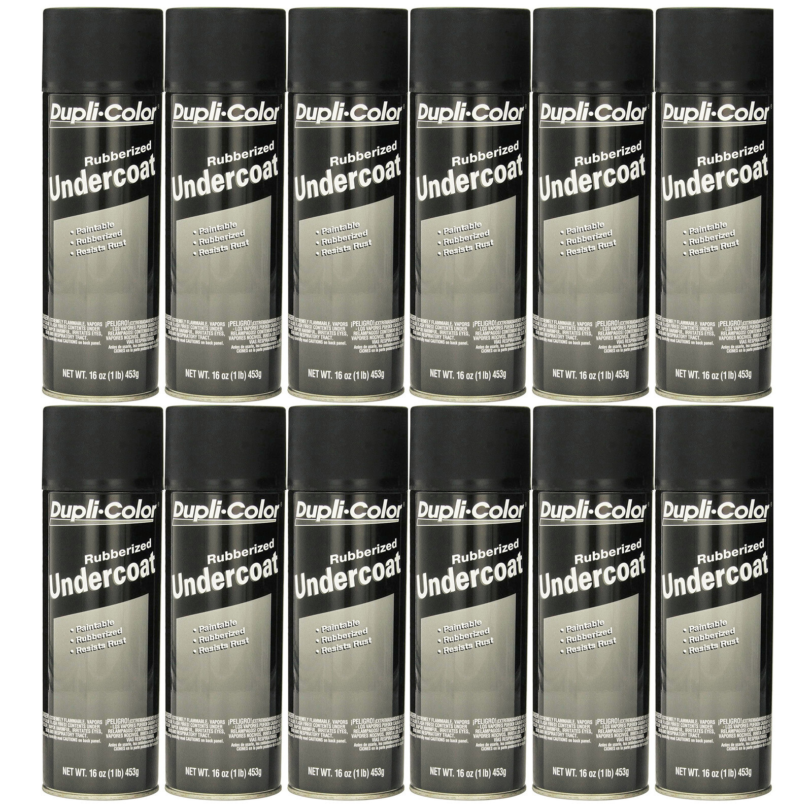 Duplicolor UC101 Undercoating Paintable Rubberized Undercoat 16oz. Spray 12 pack