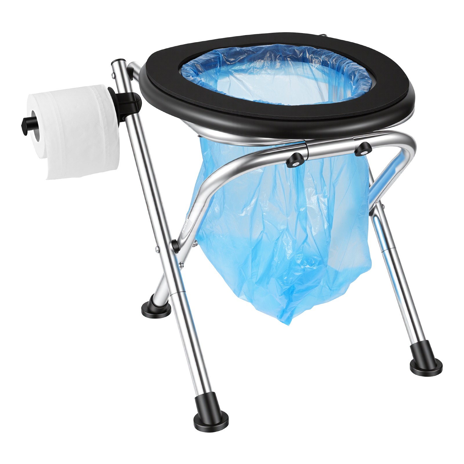 VEVOR Portable Toilet Folding Toilet Portable Chair 350 lbs Camping Travel Seat