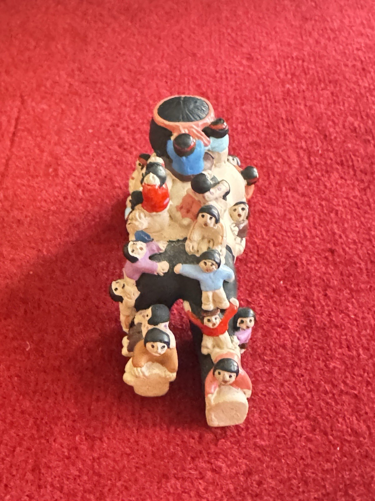 Vintage Storyteller Figurine with 25 Babies Southwest Native Inspired 2.5"