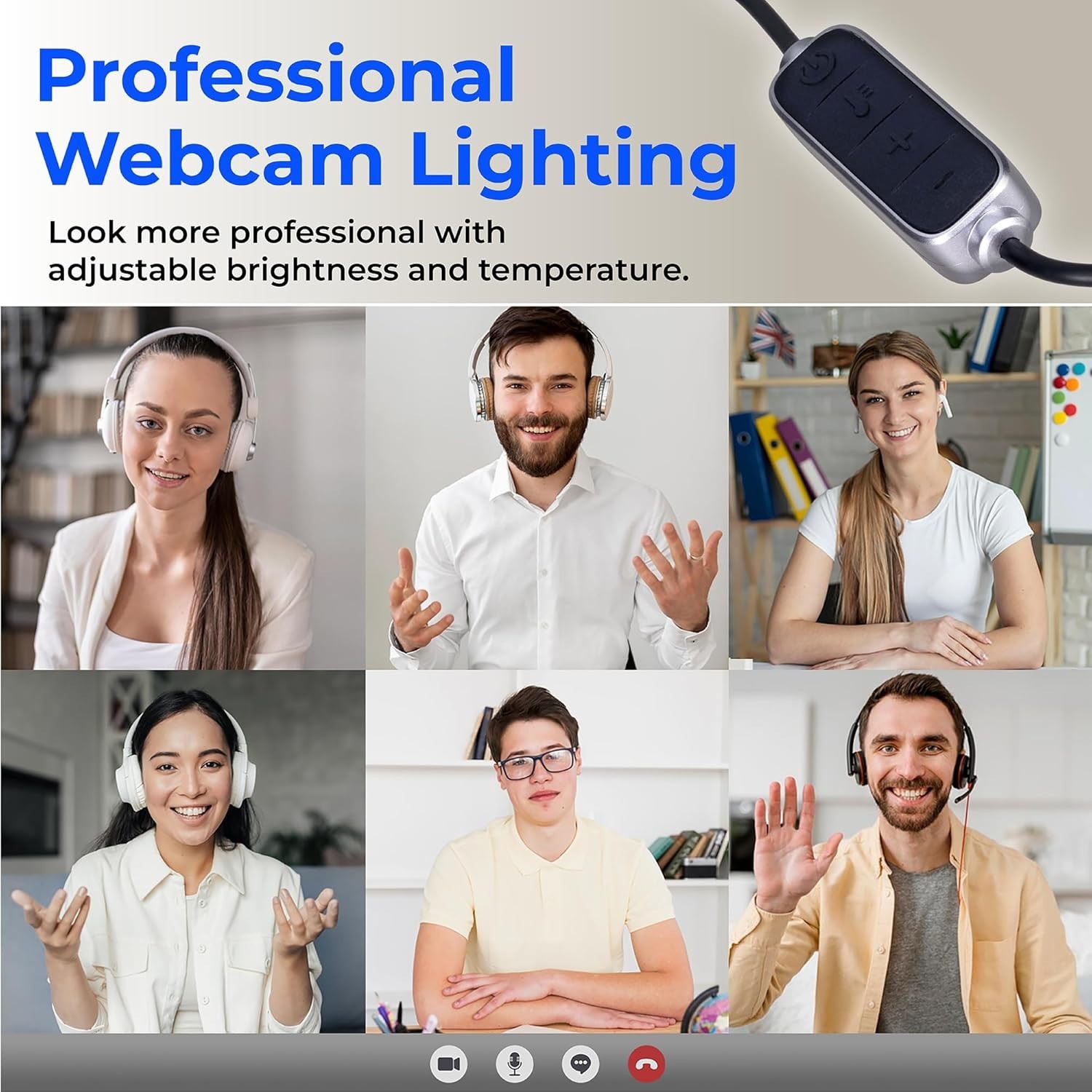 HumanCentric Video Conference Lighting - Double Kit (2-Pack) - LED Webcam Light