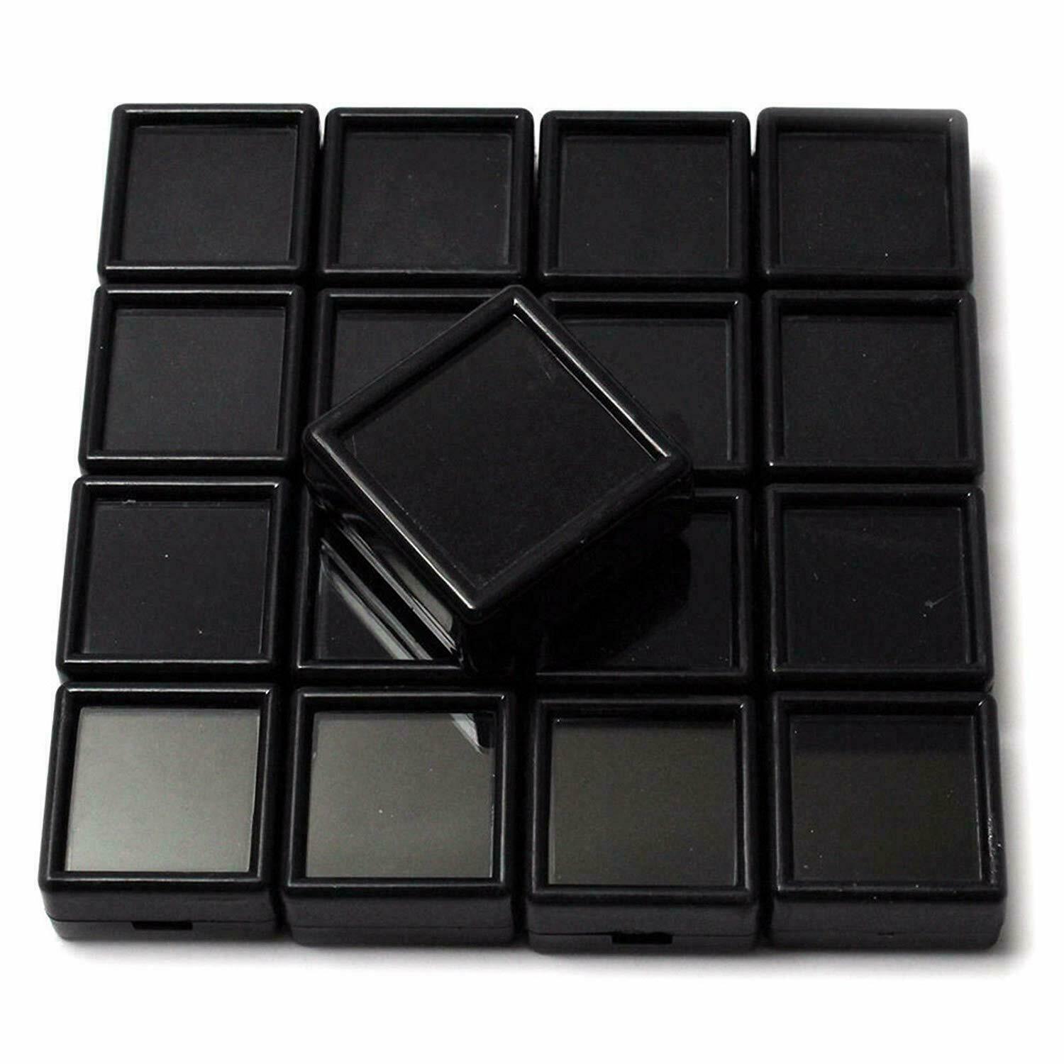 240 Pcs  3 x 3 Cm  Black Gem Display plastic box Storage for Gems / Diamonds