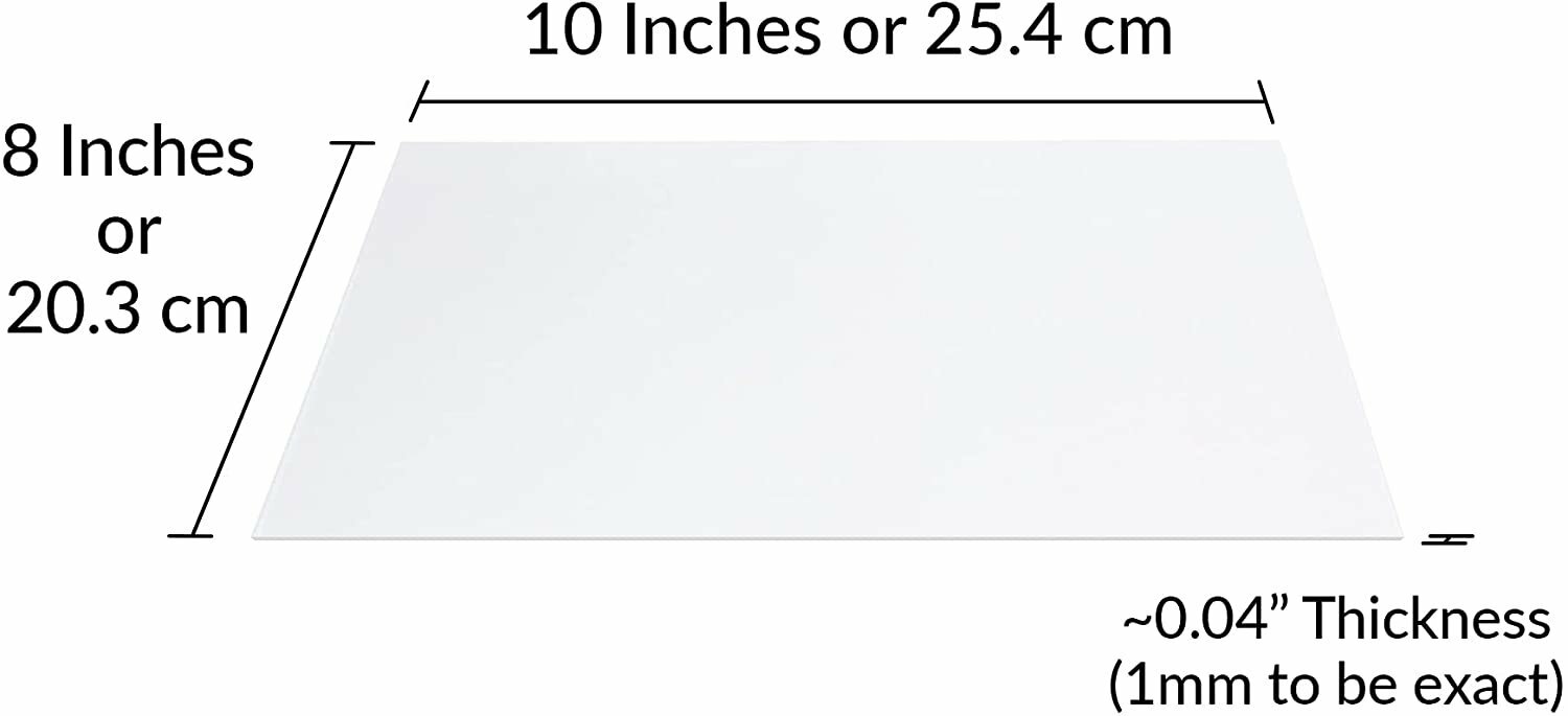 [10-Pack] SimbaLux® Acrylic Sheet Clear 8”x10” 0.04” Thick (1mm) Plexiglass