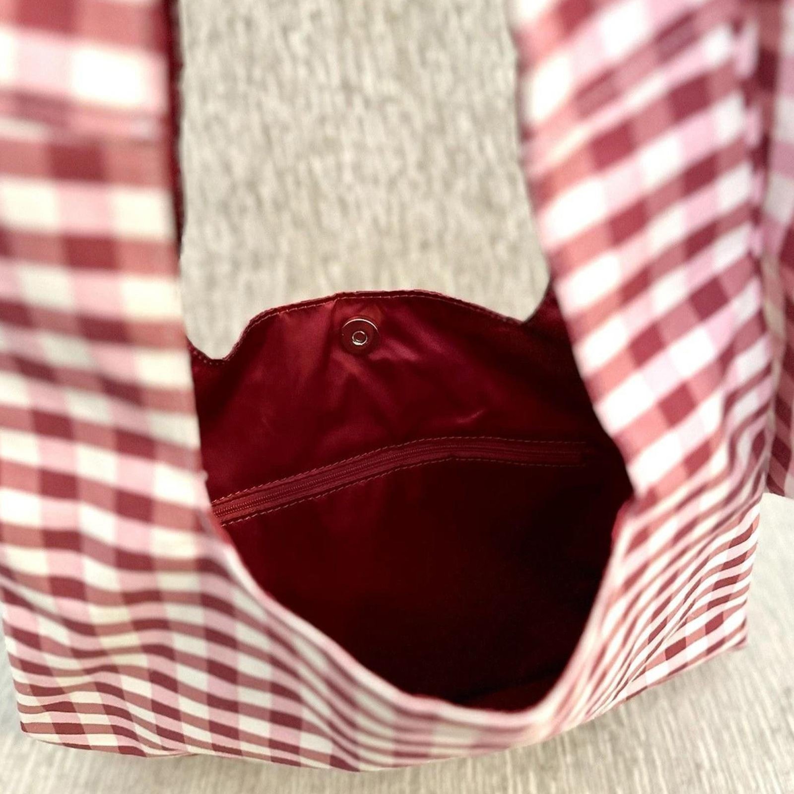 Barnes & Noble Valentine’s Day Book Tote Bag NEW With Tags 2026 Red White Check