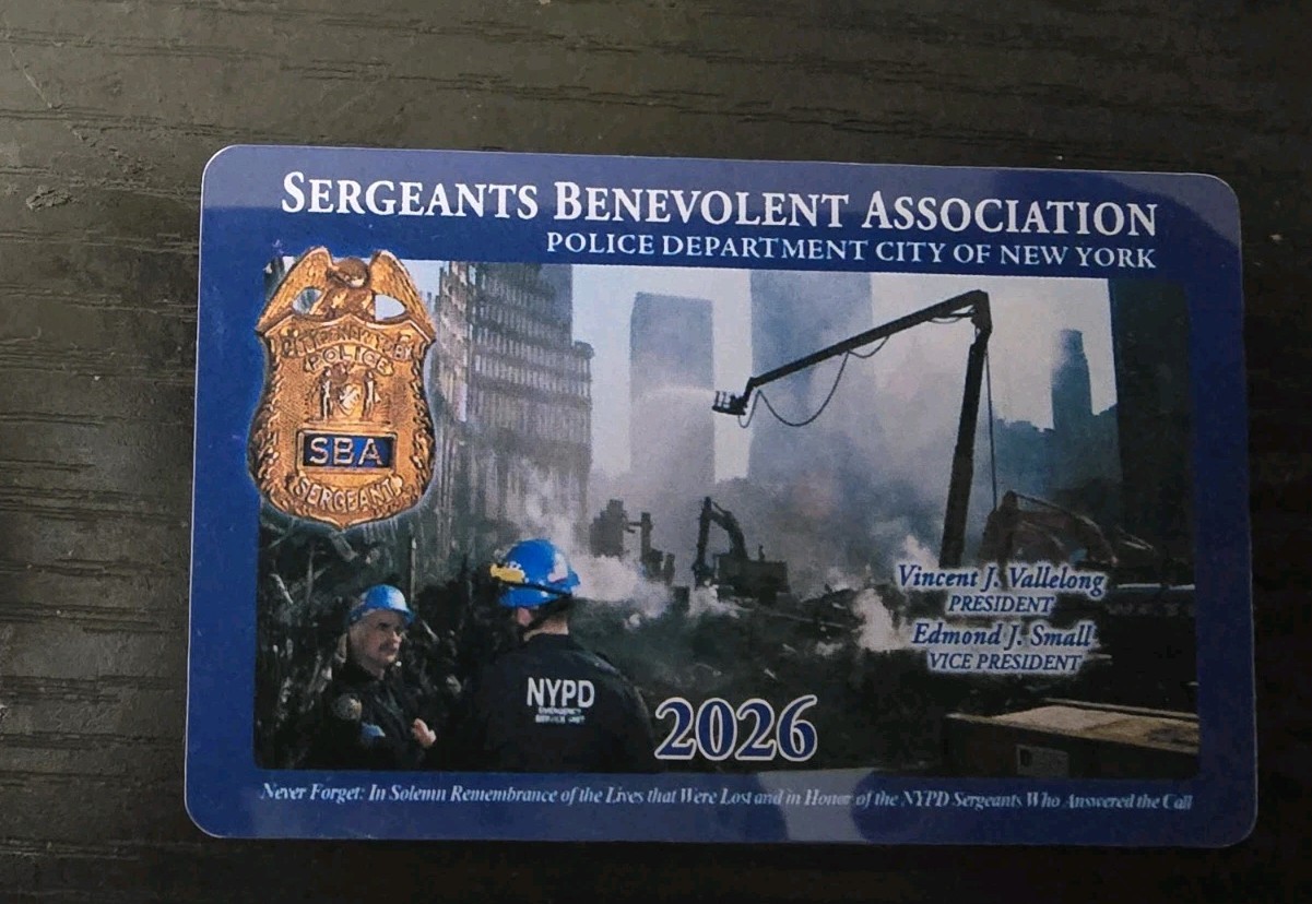 Nypd SBA Card Not PBA  Twenty Twenty Six. Genuine Mint Condition Unsigned.