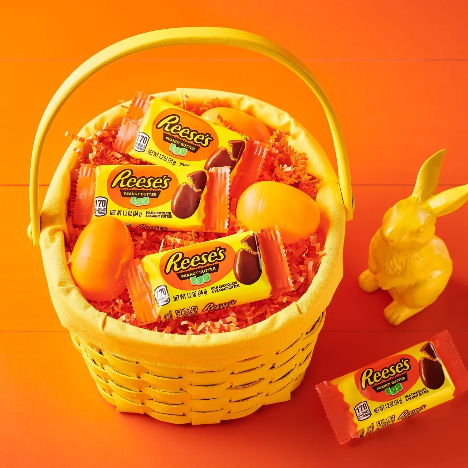 Reese's Milk Chocolate Peanut Butter Eggs Easter Candy Basket Stuffers, Packs 1.