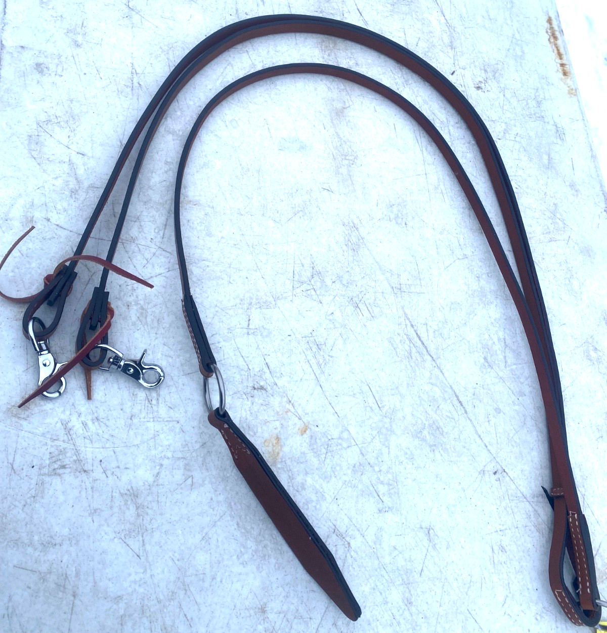 Flat leather Romel /Rommel reins w/scissor snaps