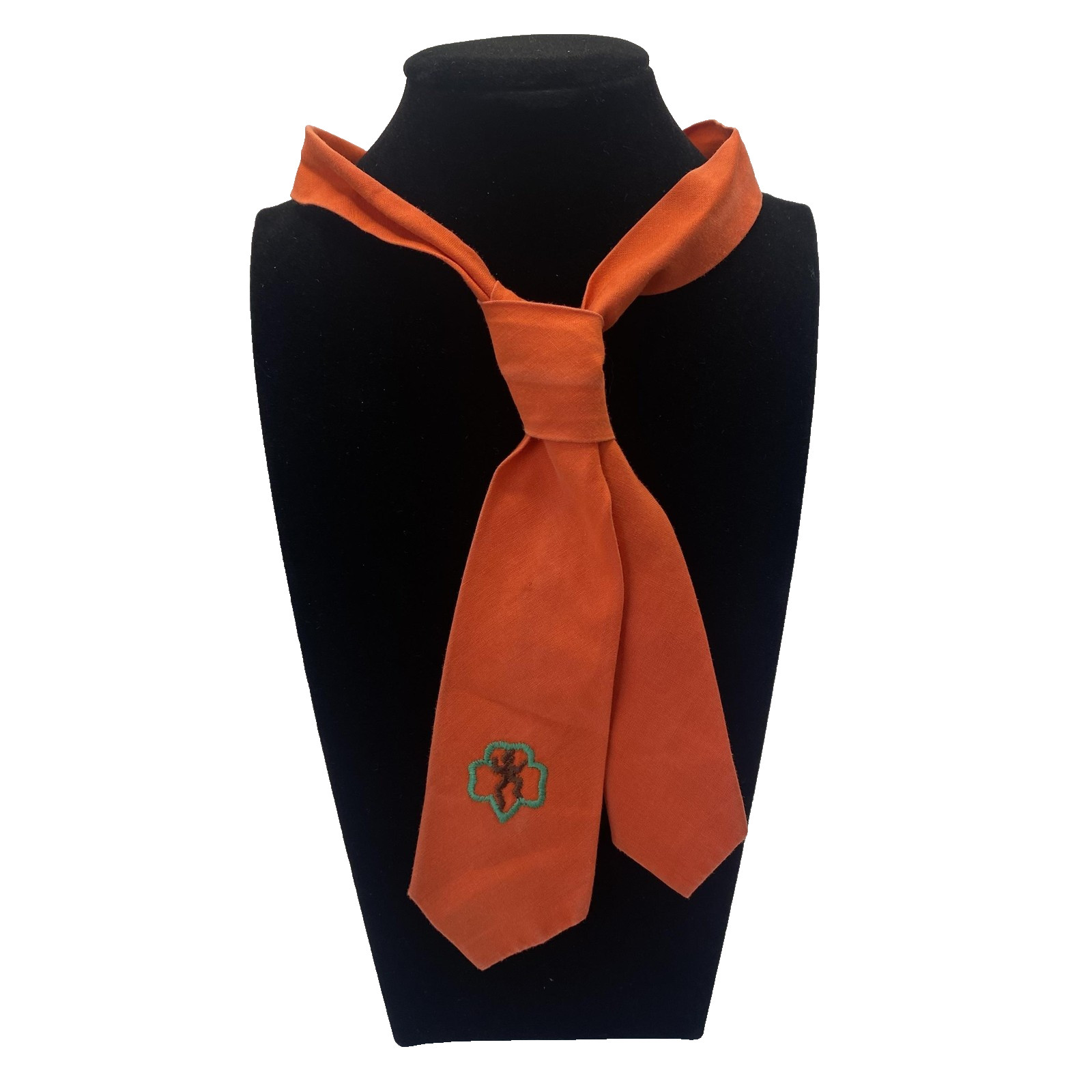Vintage Girl Scouts Tie One Size Orange Pretied Uniform Brownie Necktie