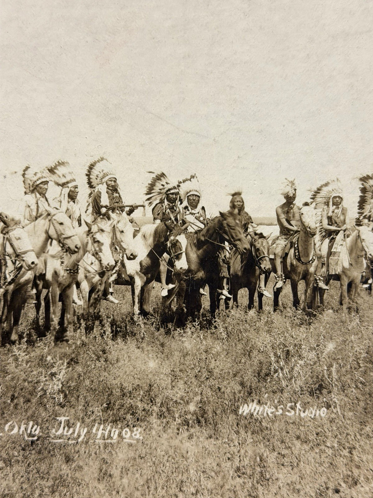 Native American Photograph Titled: "Indian Chiefs, El Reno, Okla., July 1908"