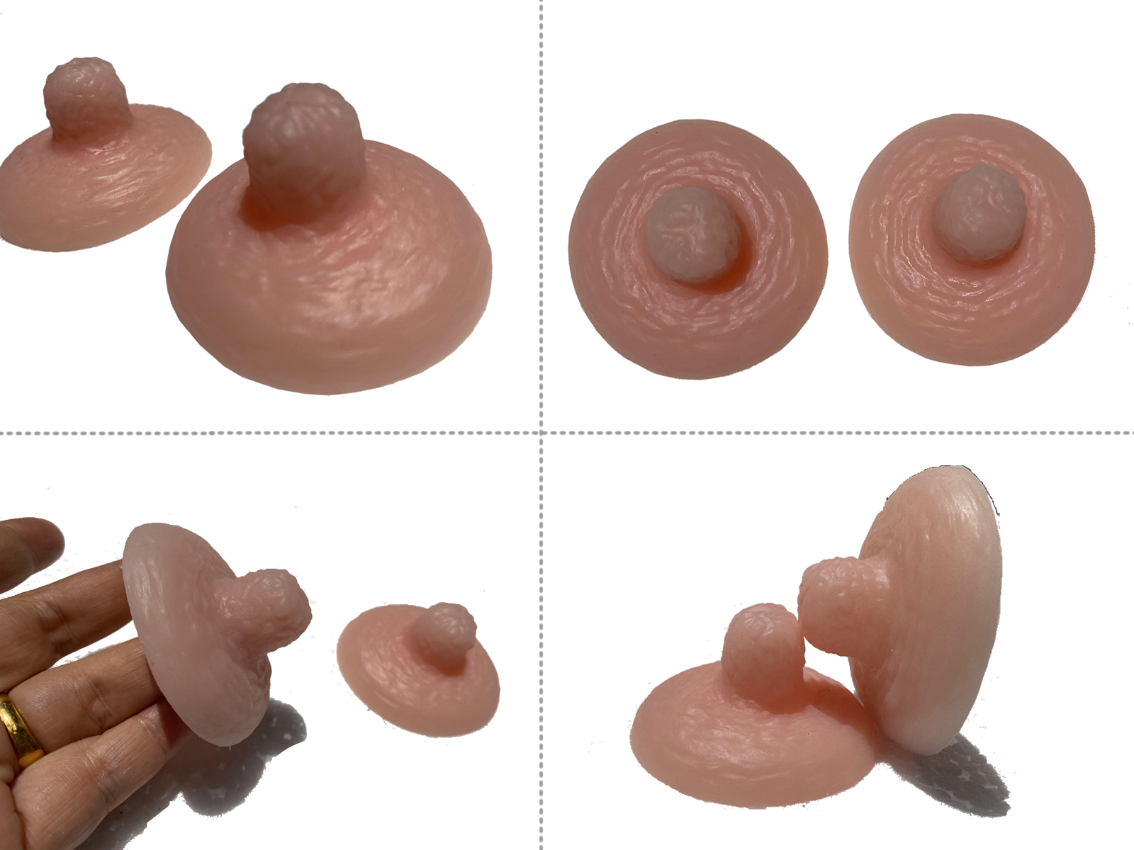 BIMEI Adhesive Silicone Nipple Reusable for BreastForm Drag Queen Transgender,#9