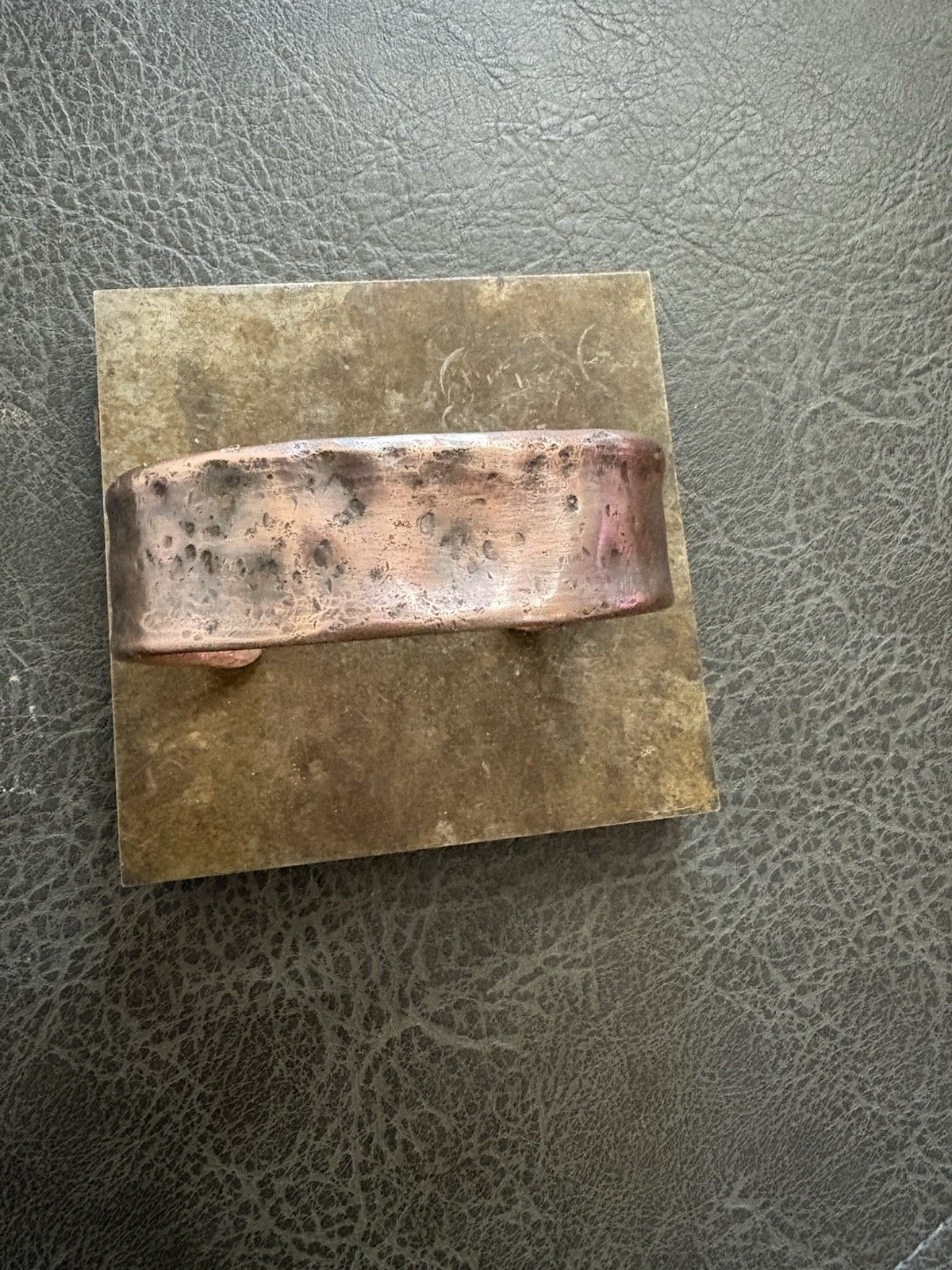 Handmade Pure Copper Wide Cuff Bracelet for Men, Hammered