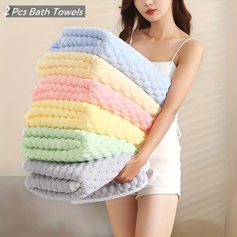 Super Soft Woven Bath Towels Super Absorbent Quick-Drying MicrofiberTowels-2/4