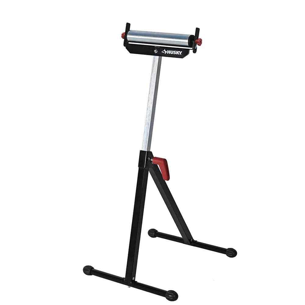 Husky 23 in. to 43 in. Stationary Steel Roller Stand with Edge Guide
