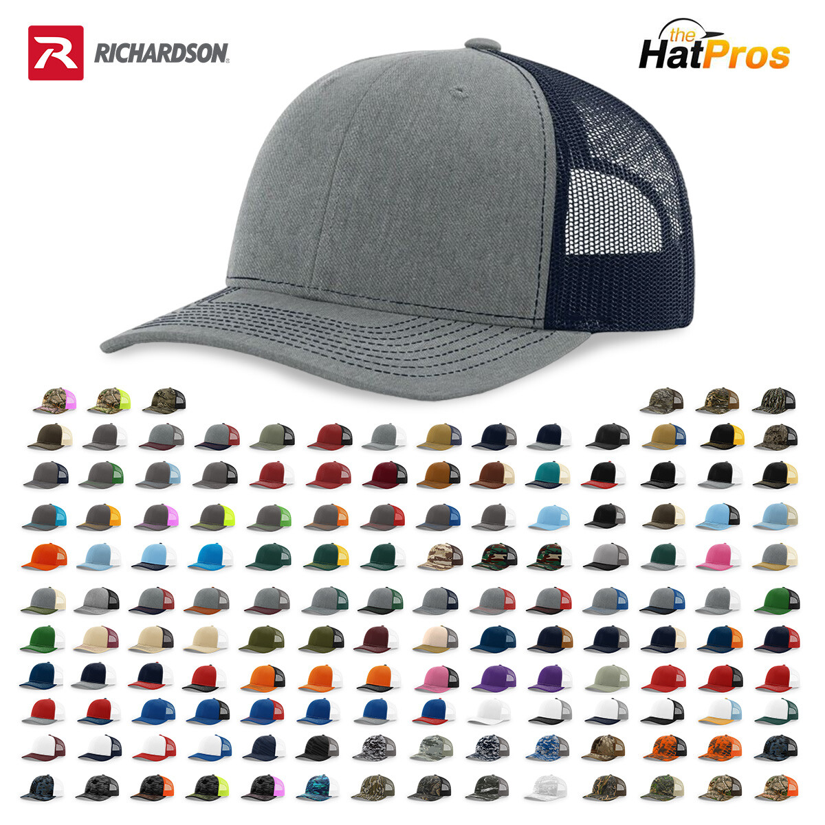 Richardson 112 Trucker Hat Blank Snapback Mesh Back Cap 135+ Colors