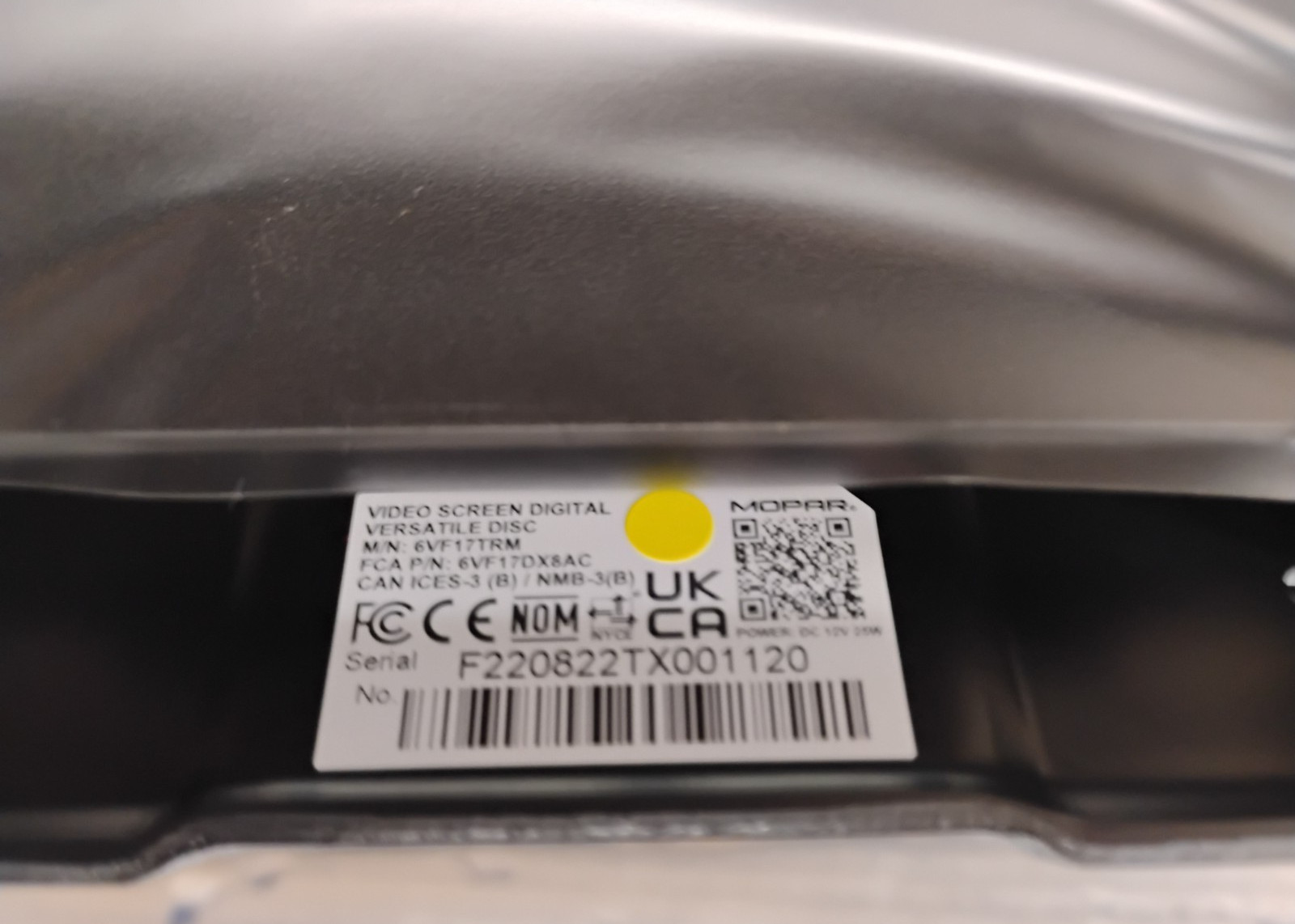 OEM Media System Monitor 2022-25 Jeep Grand/Wagoneer Grand Cherokee/L 6VF17DX8AB