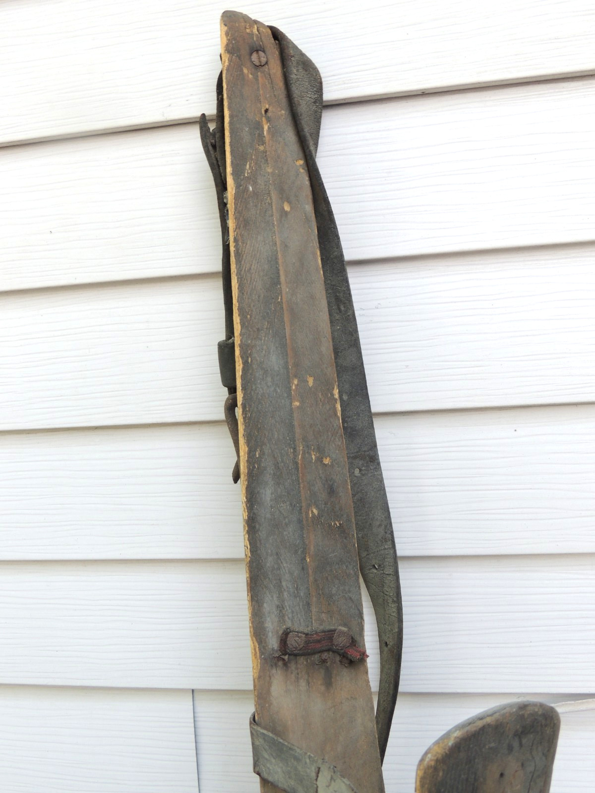 Antique Prosthetic Peg Leg Civil War Era 1860's w/ Leather Straps, 38" Tall