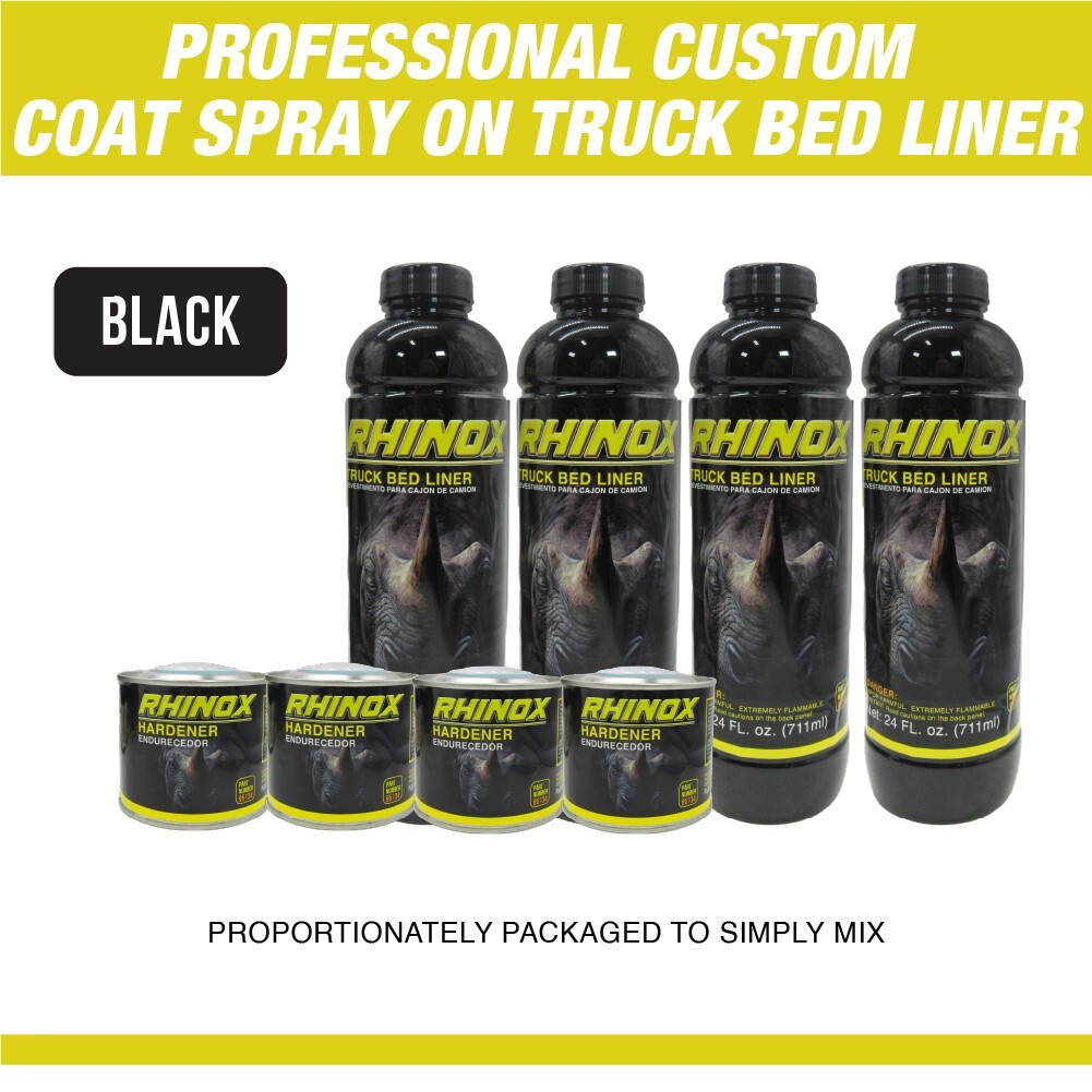 Rhinox Black 1 Gallon Urethane Spray-On Truck Bed Liner Kit with Spray Gun