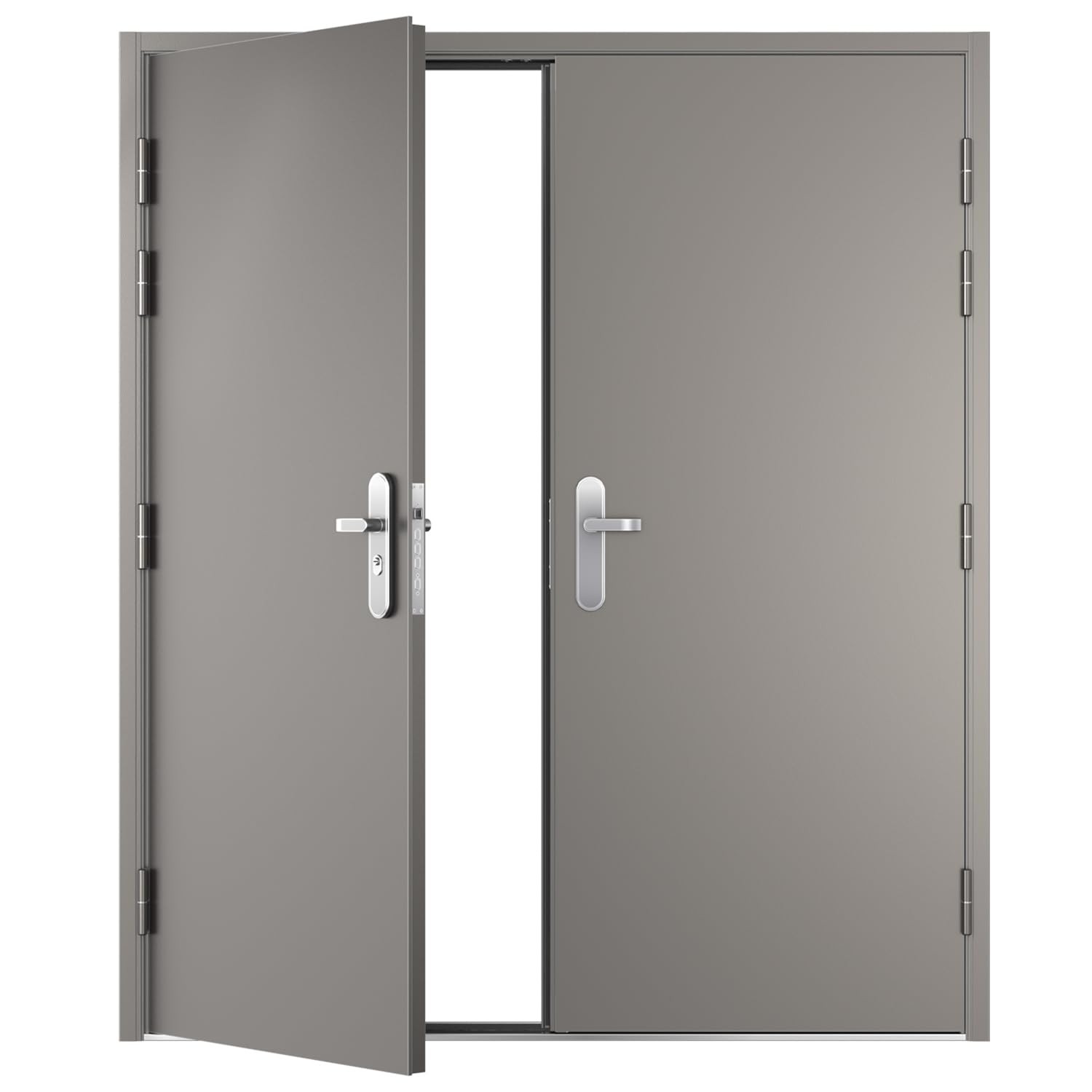 VIZ-PRO 32 1/4" Steel Security Door with Frame and Hardware Double Door Slab