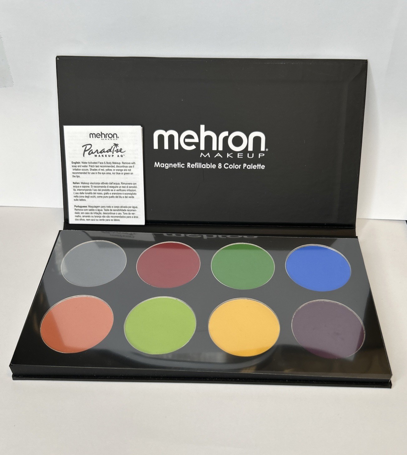 Mehron Makeup Paradise Makeup AQ - Tropical 8 x 2 oz Color Magnetic Palette NEW
