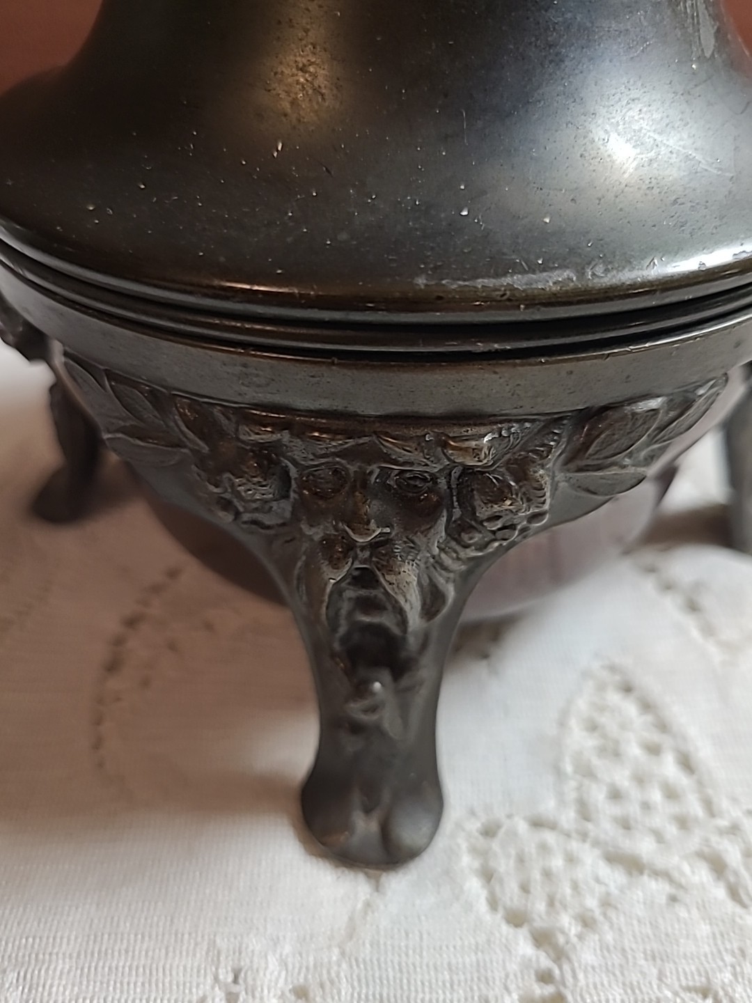 Antique Benedict Silverplate Tobacco Holder Two Piece Tobacco Pipe Lidded