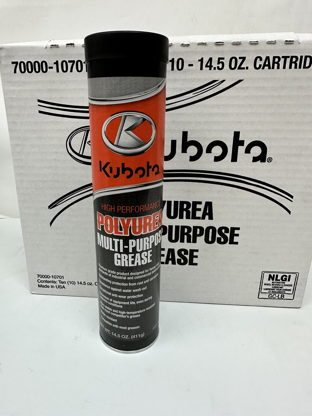 Kubota Polyurea Multi-Purpose Grease NLGI #2, 10 ct, 14.5 oz. cartridges
