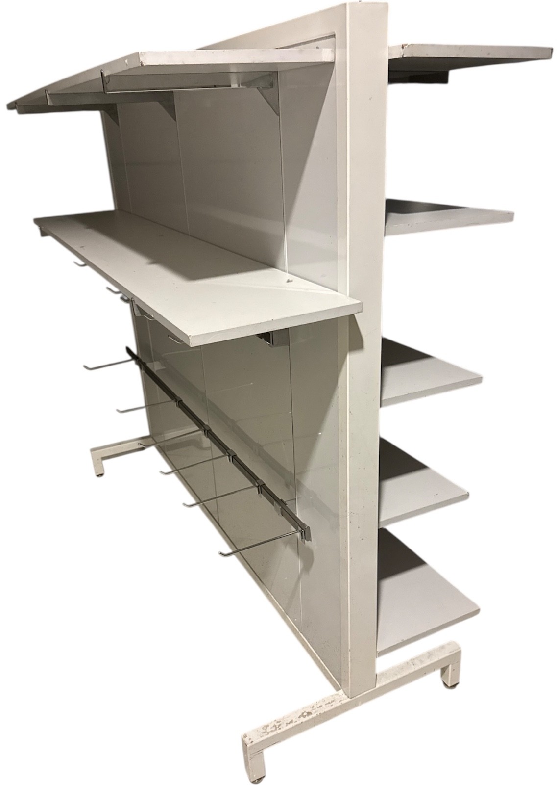 Double-Sided Retail Display Rack with Hooks – Freestanding Store Fixture