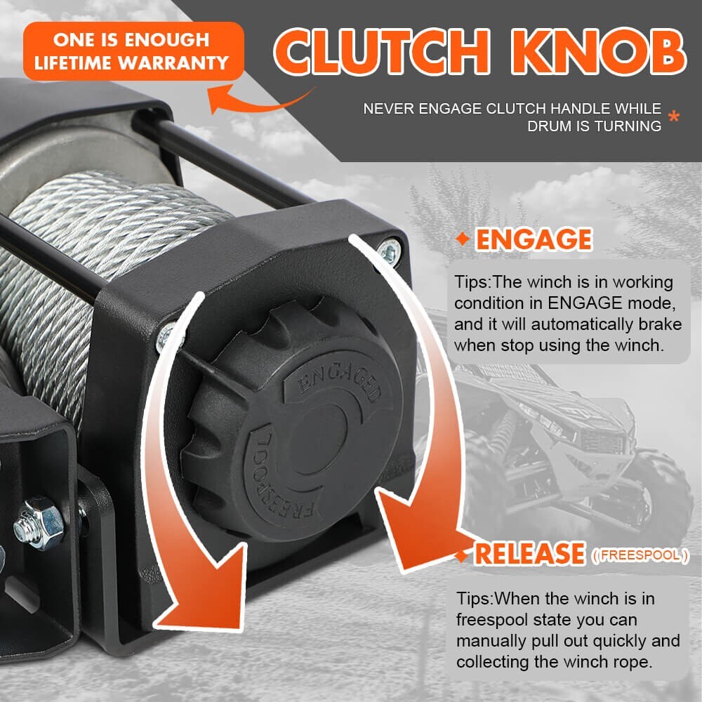 MNEMOSYNE Electric Winch 4500lb Steel cable Wireless Remote Towing ATV UTV 4×4
