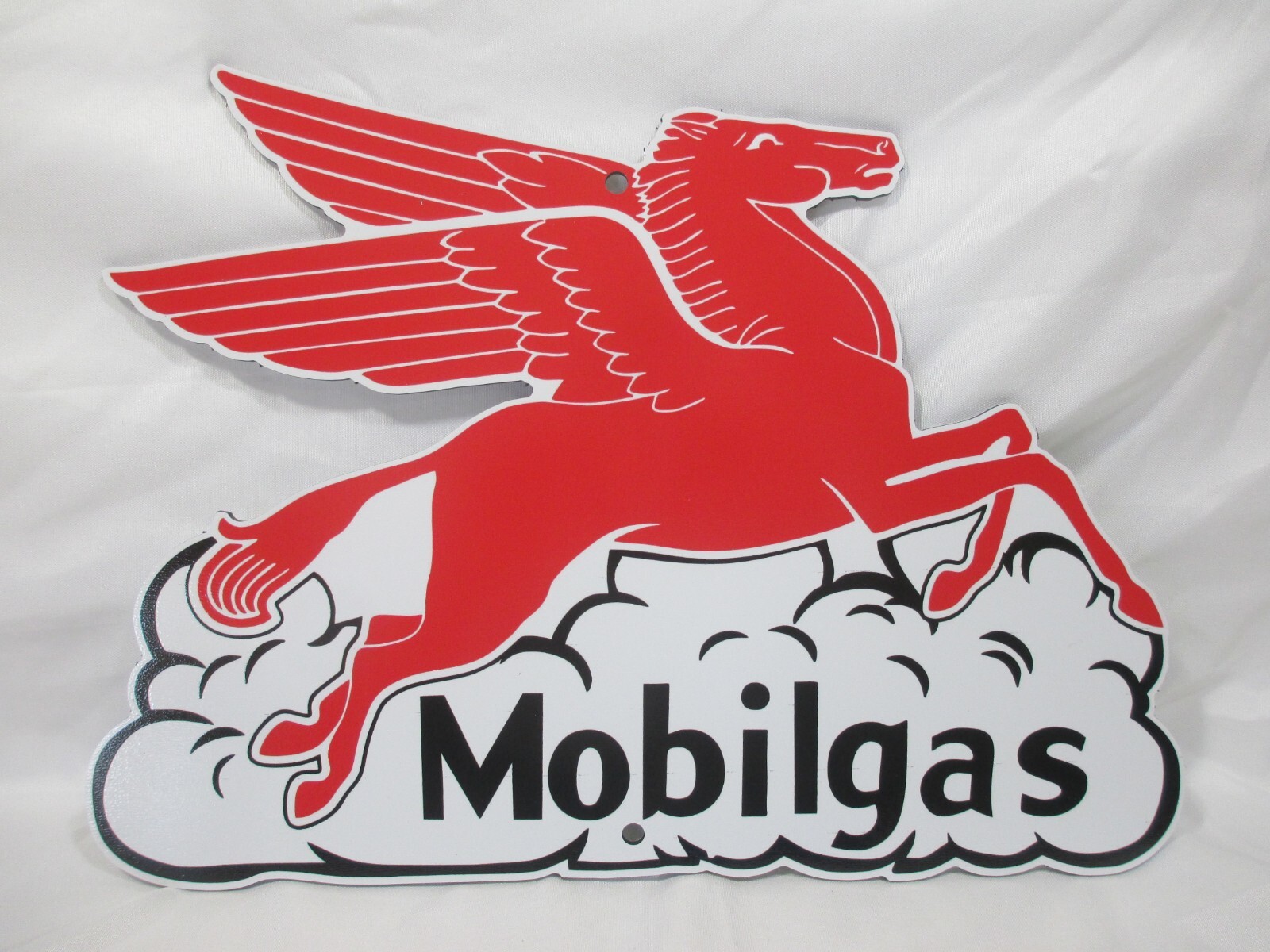 Mobilgas 12"x9" Die cut Metal Sign