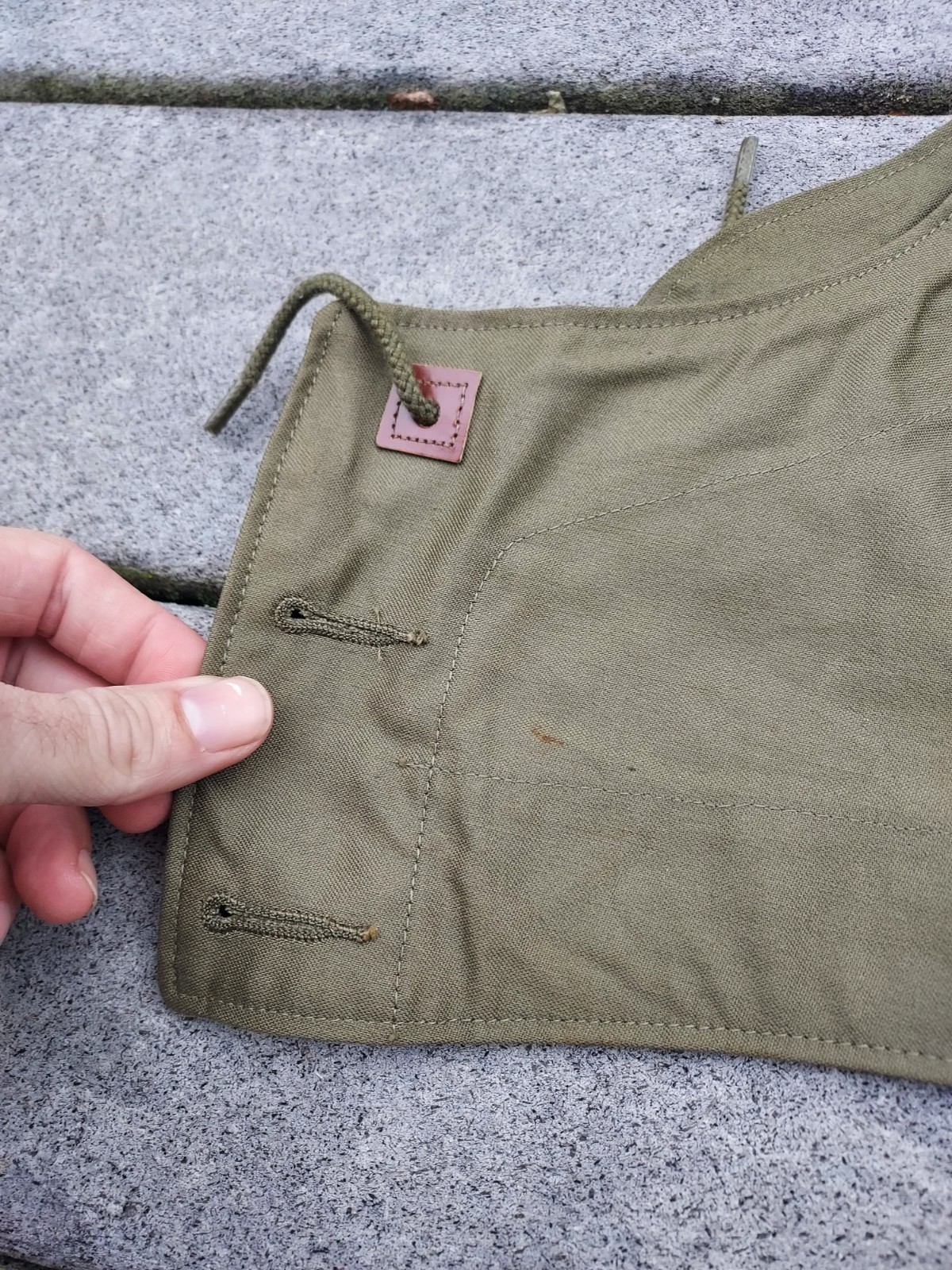 WWII WW2 US Army M1943 OD Field Jacket Hood M-1943 Hood Size Large Cutter Tag