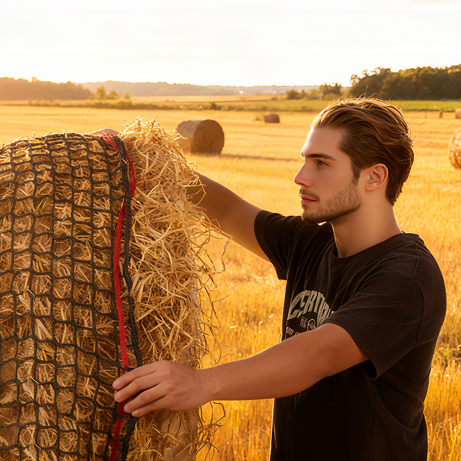 VEVOR Round Bale Hay Net Slow Feeder Round Bale Net for Horses 4.92 x 4.92 ft