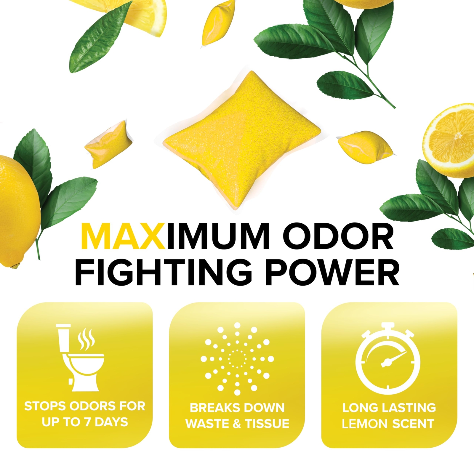 Camco TST MAX RV Toilet Treatment Drop-INs - Control Unwanted Odors & Break ...