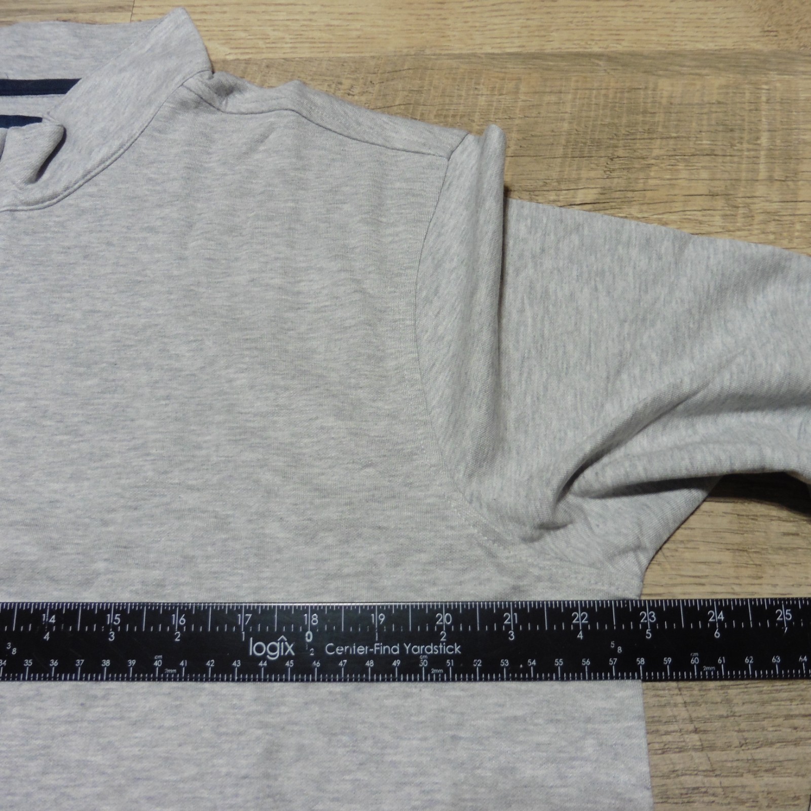 MIZZEN + MAIN Mens L LARGE PULLOVER KPI QUARTER ZIP GREY PERFORMANCE 1/4