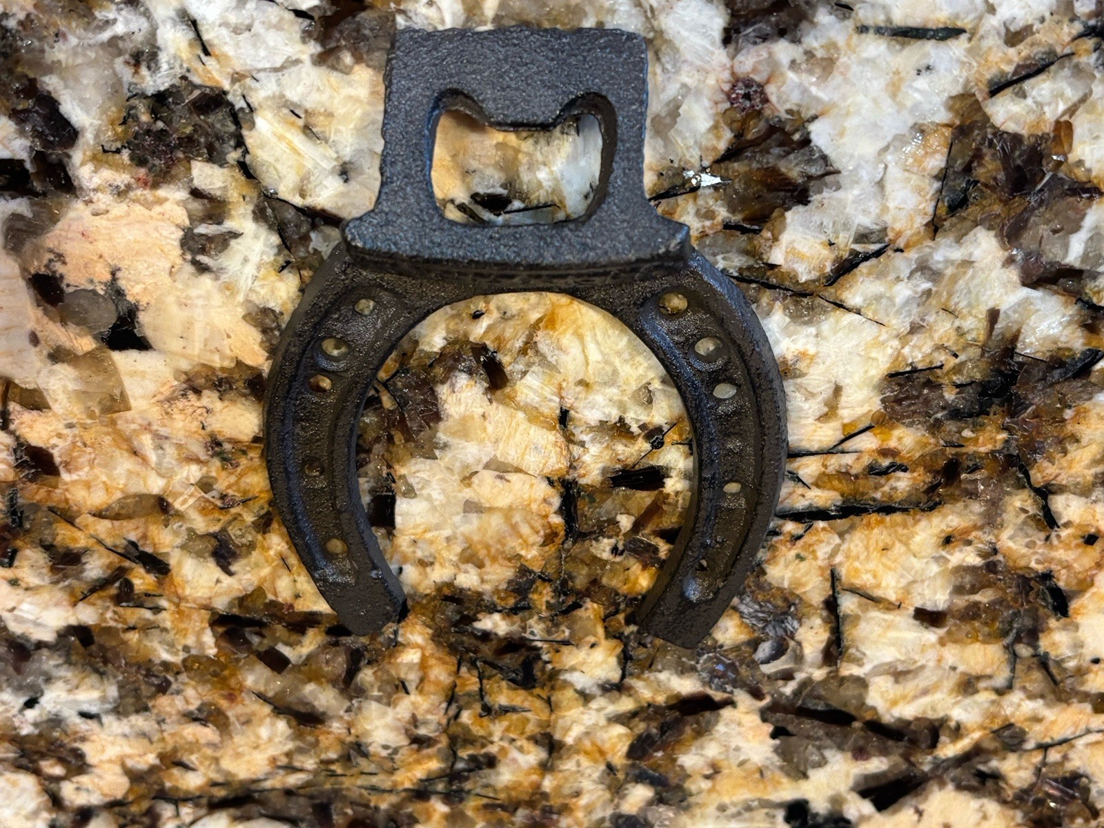 Cast Iron HORSESHOE Bottle Opener Wall Mount Cabin Barware Beer Western Decor