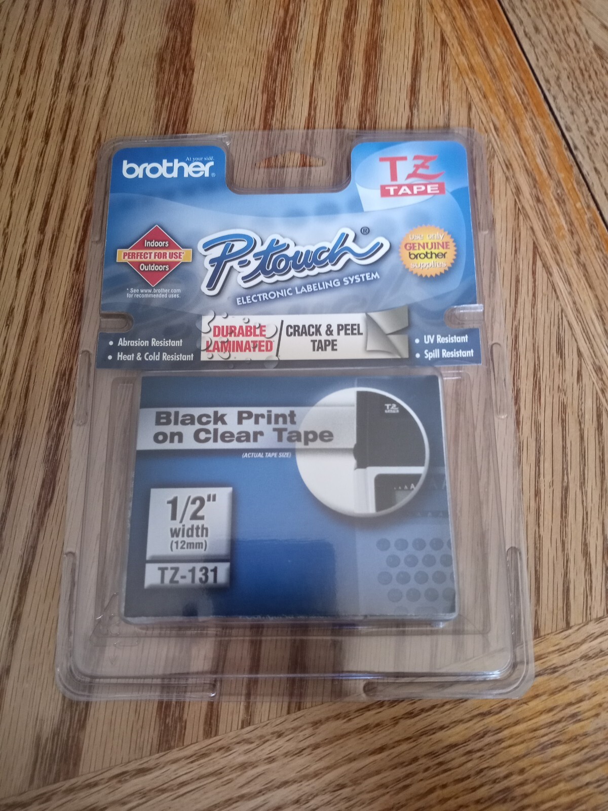 NEW Sealed Genuine Brother P-touch TZ-131 1/2" (12mm) Black Print On Clear Tape