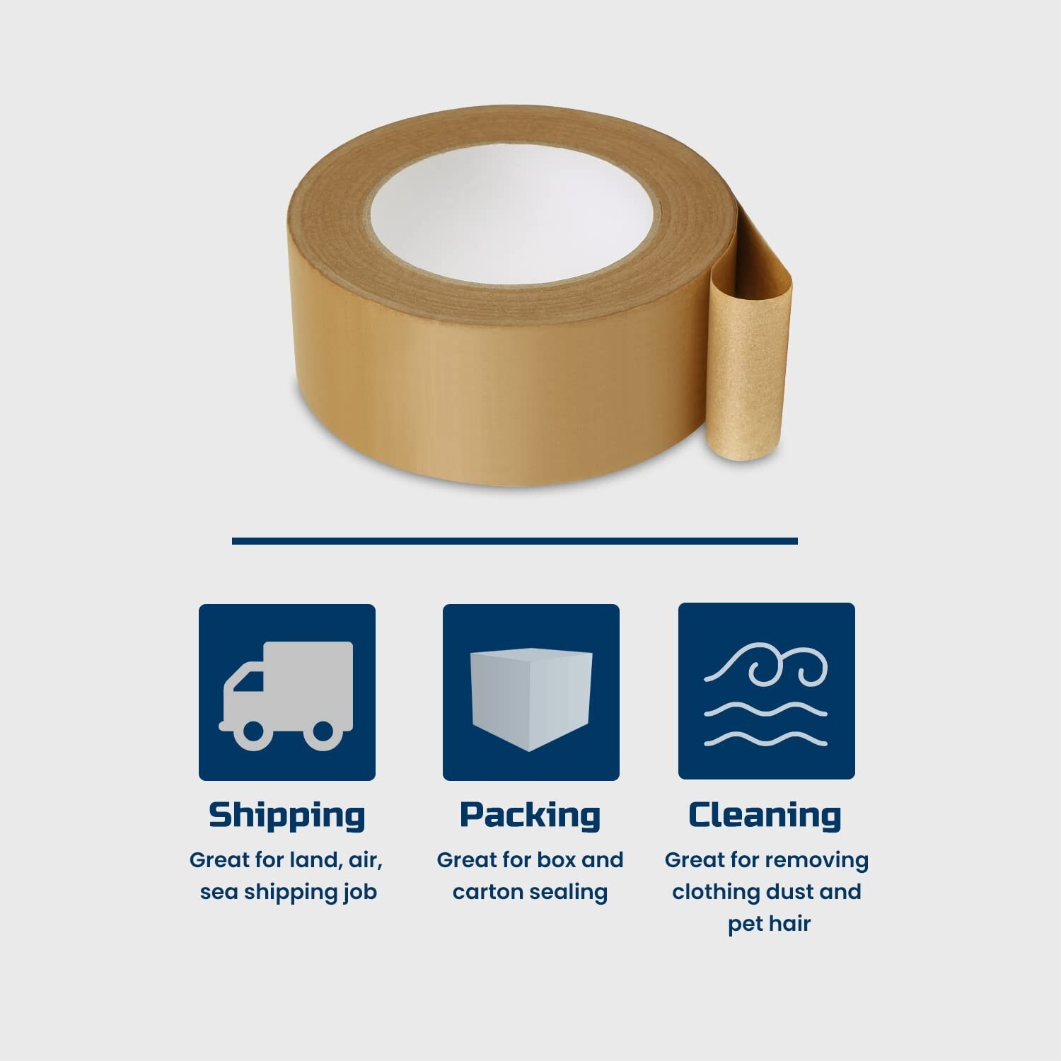 6 Rolls 2"x55 Yard Self-Adhesive Kraft Paper Carton Box Sealing Packing Tape