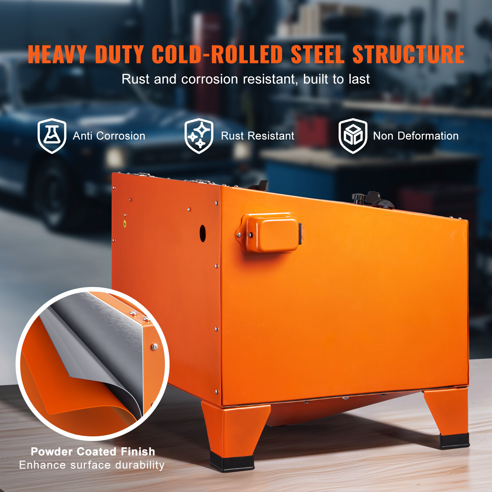 VEVOR 25 Gallon Sandblasting Cabinet Benchtop Cabinet with Blasting Gun 4 Nozzle