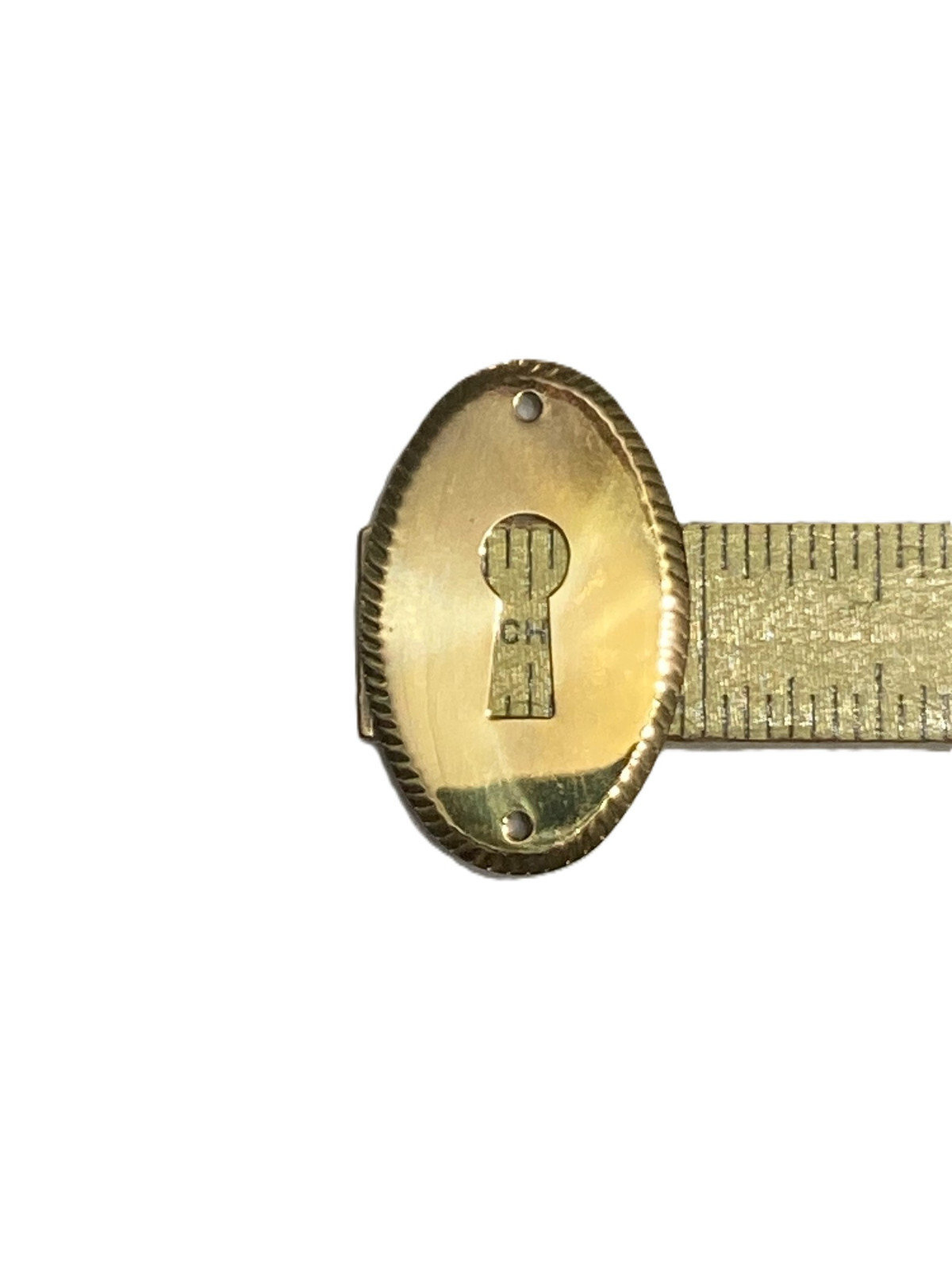 Keyhole Cover Bright Brass With Serated Edges For Drawers Doors