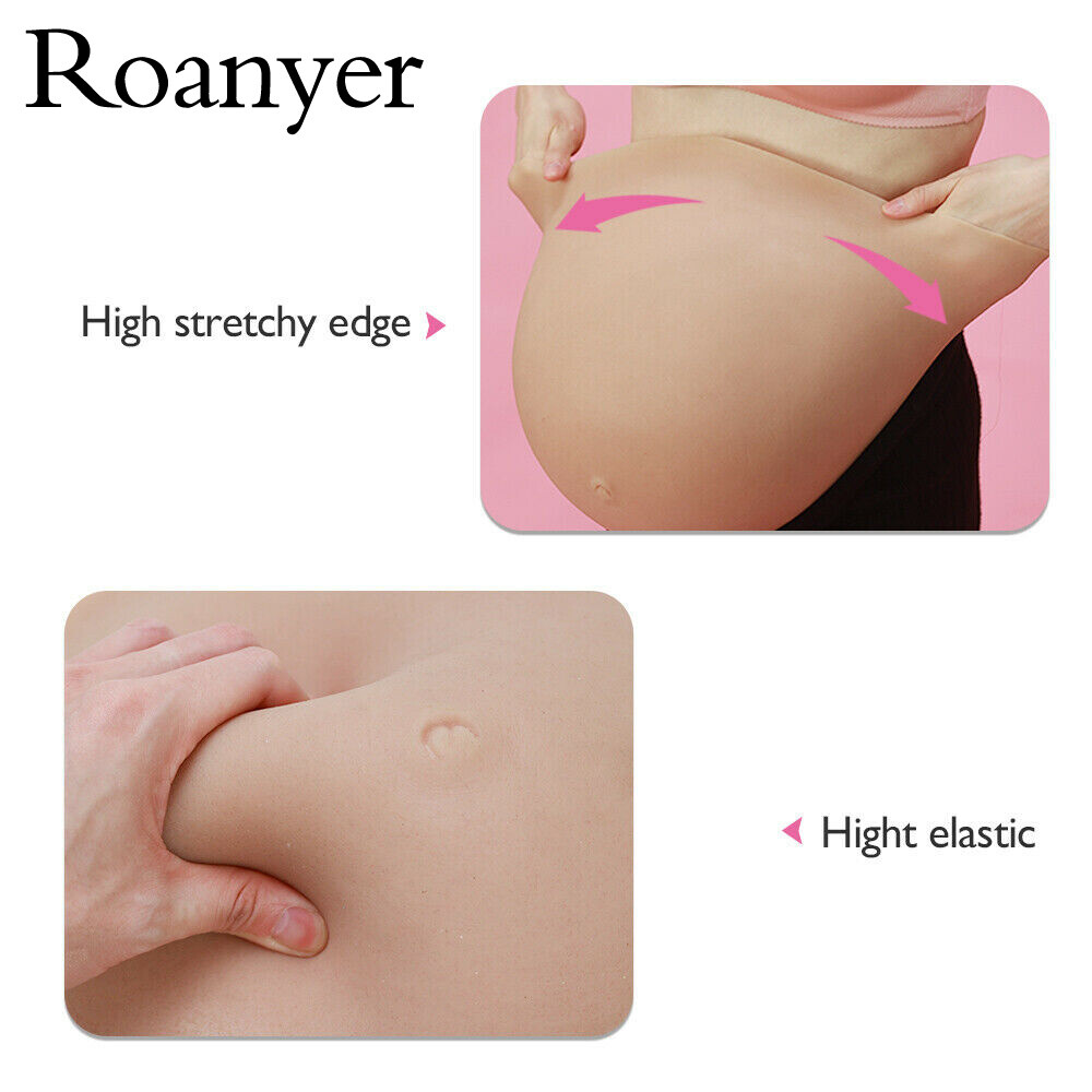 Roanyer Silicone Pregnant Belly Fake Belly Bump all months for Crossdresser