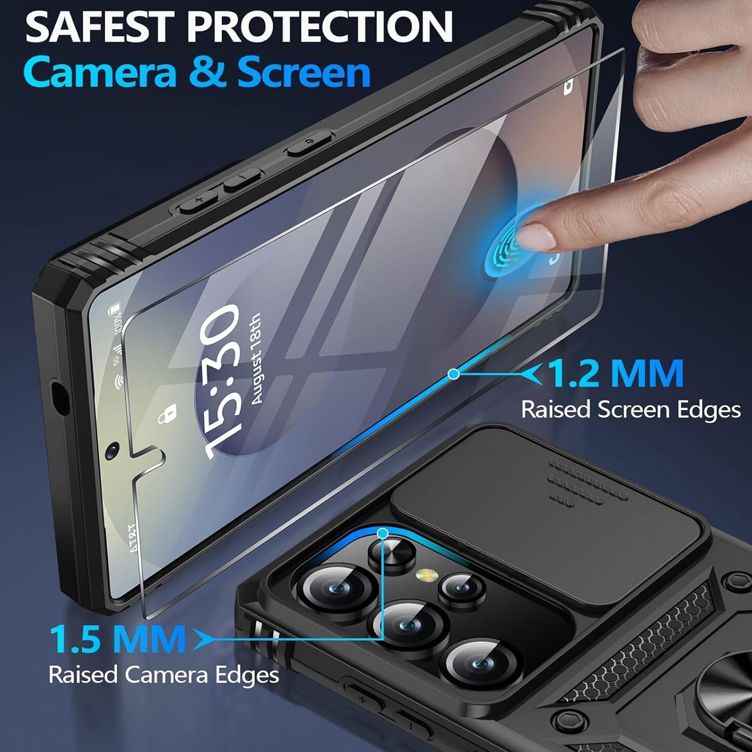 For Samsung Galaxy S26 Ultra Case /S26/S26 Plus Phone Cover + Tempered Glass