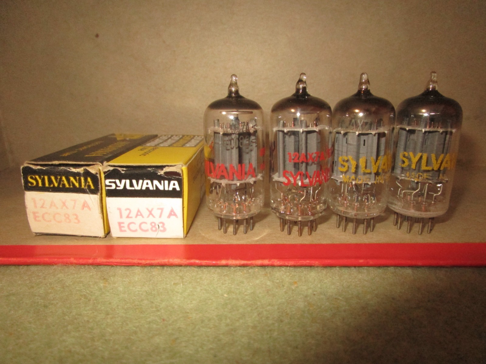 (4) NOS NIB to 100%  Sylvania Longplate 12AX7A/7025    Guitar      Audio  Tubes